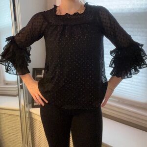 Black Ruffle Shirt